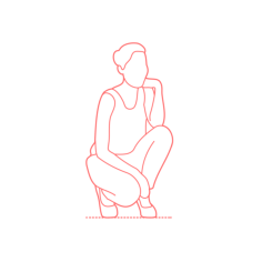 Humans Crouching Squatting Women Front Outline Svg File, Free Vectors File